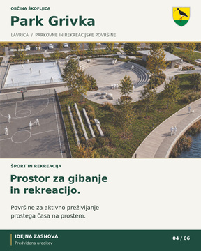 Priložene vizualizacije prikazujejo predvideno ureditev Parka Grivka.